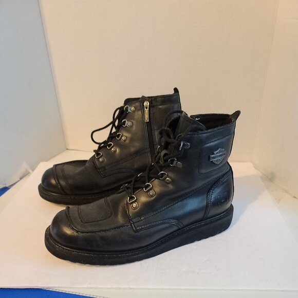 Harley-Davidson Men's Hagerman Black or Brown Motorcycle Boots D93469 Size 10 - Picture 1 of 9